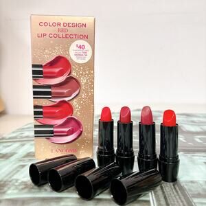 Lancôme Color Design Red Lip Collection 4 Full Size Lipsticks Holiday Gift Set